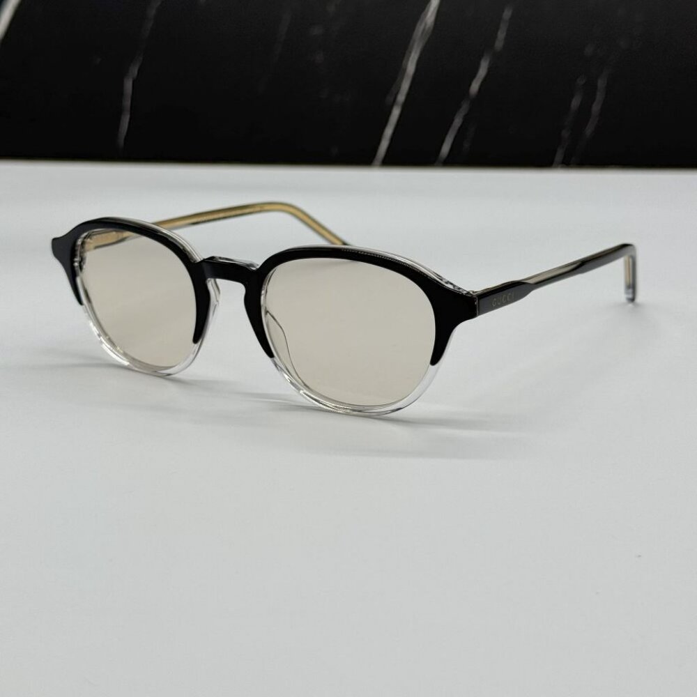 NEW GUCCI GG1212S 002 SUNGLASSES MEN ROUND BLACK EYEWEAR - Picture 5 of 16
